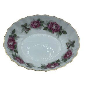 VTG Royal Adderley Bone China Miss Canada Rose Trinket Candy Dish Bowl 5.25"